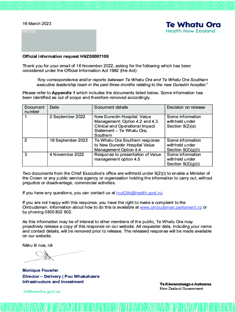 Fillable Online Official Information Act Request Fax Email Print