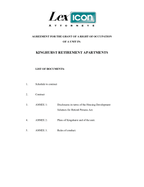 Annexure A SCHEDULE TO AGREEMENT OF ...