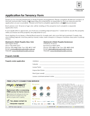 Application for Tenancy Form