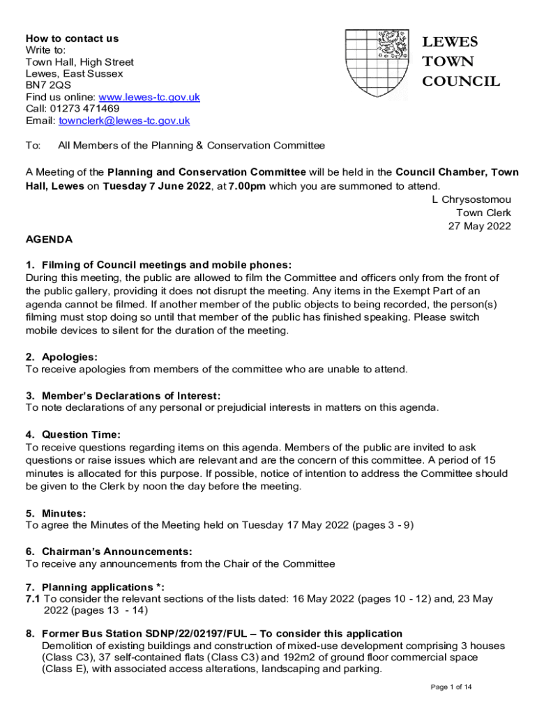 Fillable Online lewes-tc gov Visit our offices - Lewes and Eastbourne ...