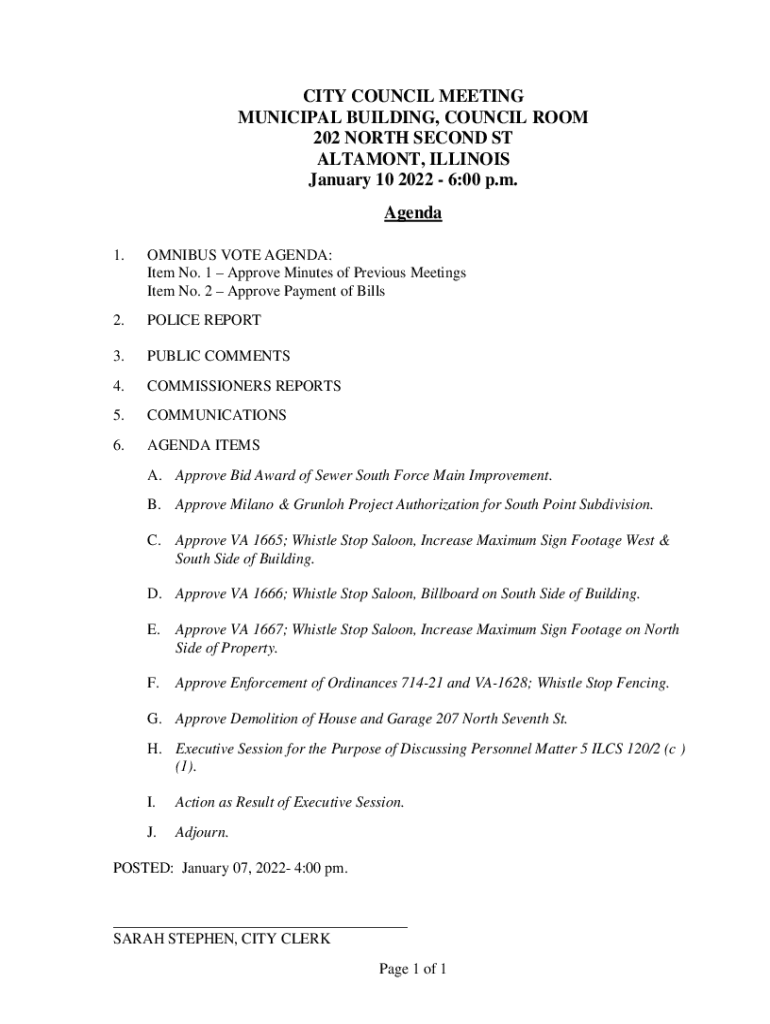 Fillable Online City of Altamont City Council met June 26 Fax Email