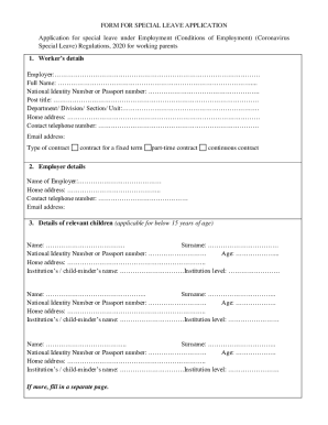 form for special leave application