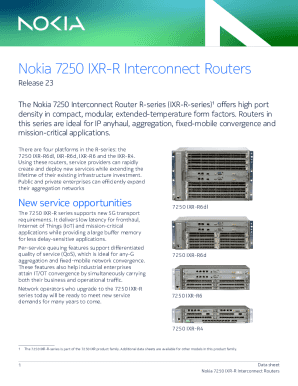 Nokia 7250 IXR-R Interconnect Routers. The Nokia 7250 Interconnect Router R-series (IXR-R-series)1 offers high port density in compact, modular, extended-temperature form factors. Routers in this series are ideal for IP anyhaul, aggregation, fixed-mo
