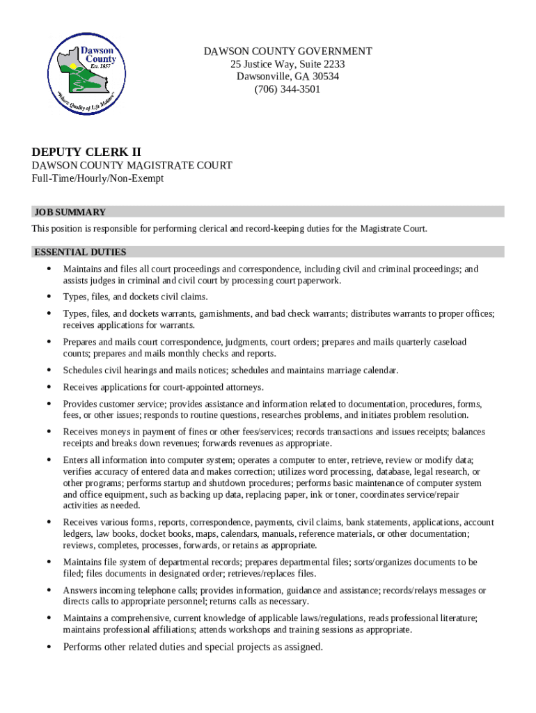 Dawson County Tax Commissioner Doc Template pdfFiller