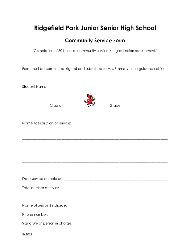 Fillable Online Community Service form.docx Fax Email Print - pdfFiller