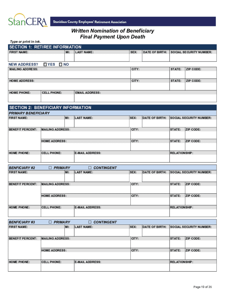 Fillable Online Death Benefit Nomination Form Your personal details Fax