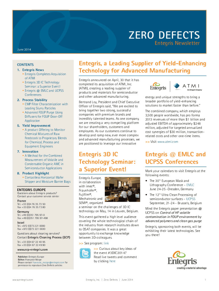 Fillable Online Entegris Completes Acquisition of CMC Materials