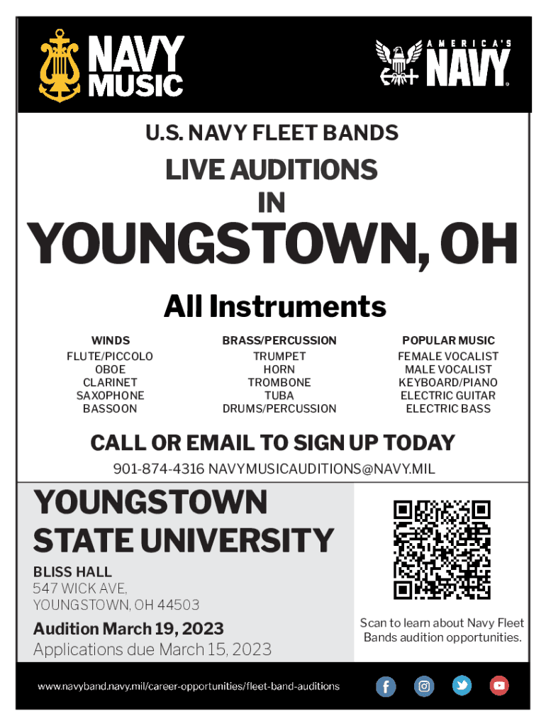 Fillable Online openings for trumpet, flute, saxophone, tuba, alto and