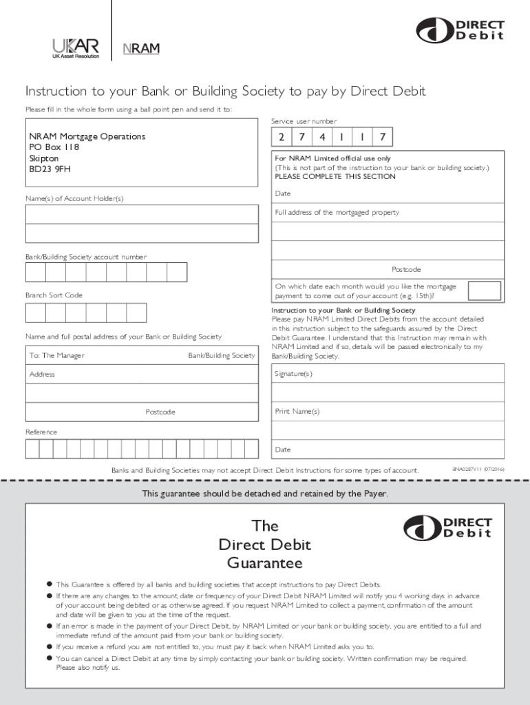 Fillable Online Fillable Online Instruction to your Bank or Building