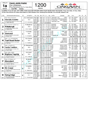 Fillable Online Oaklawn opens races in December for first time in ...