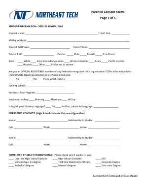 Parental Consent Forms Page 1 of 5 - edliotest.com
