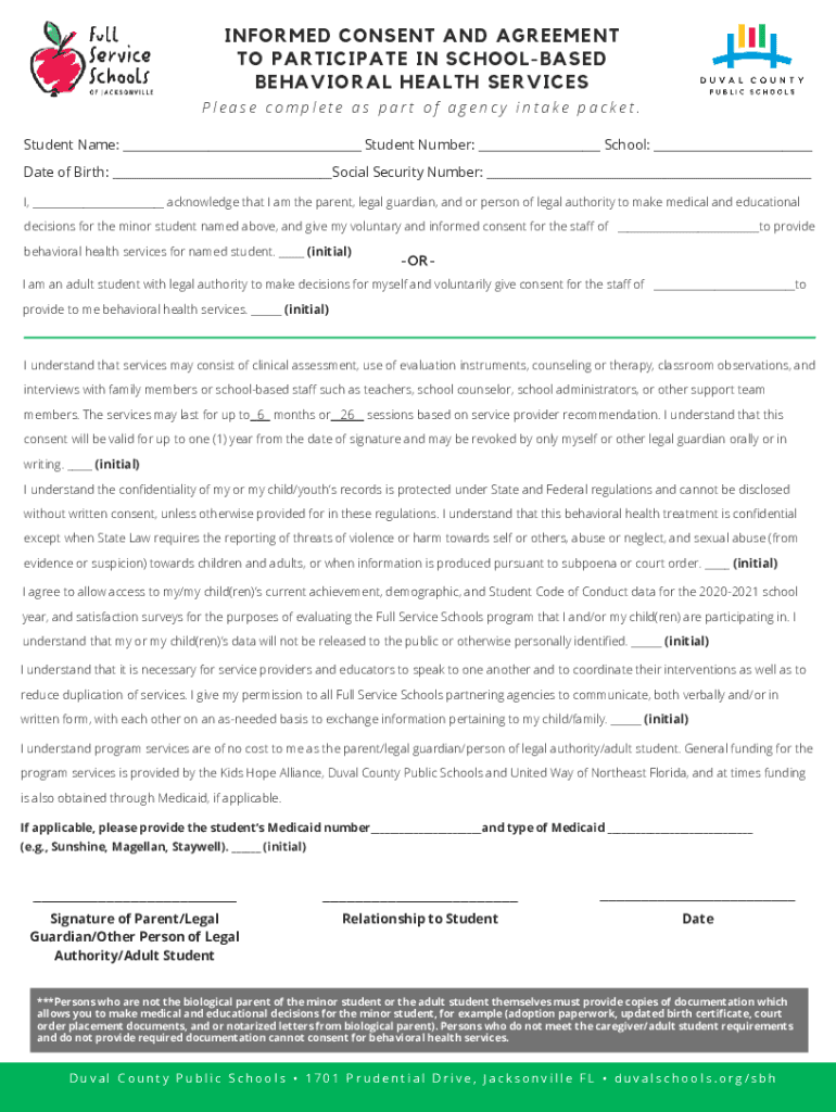 school counseling group consent form Preview on Page 1