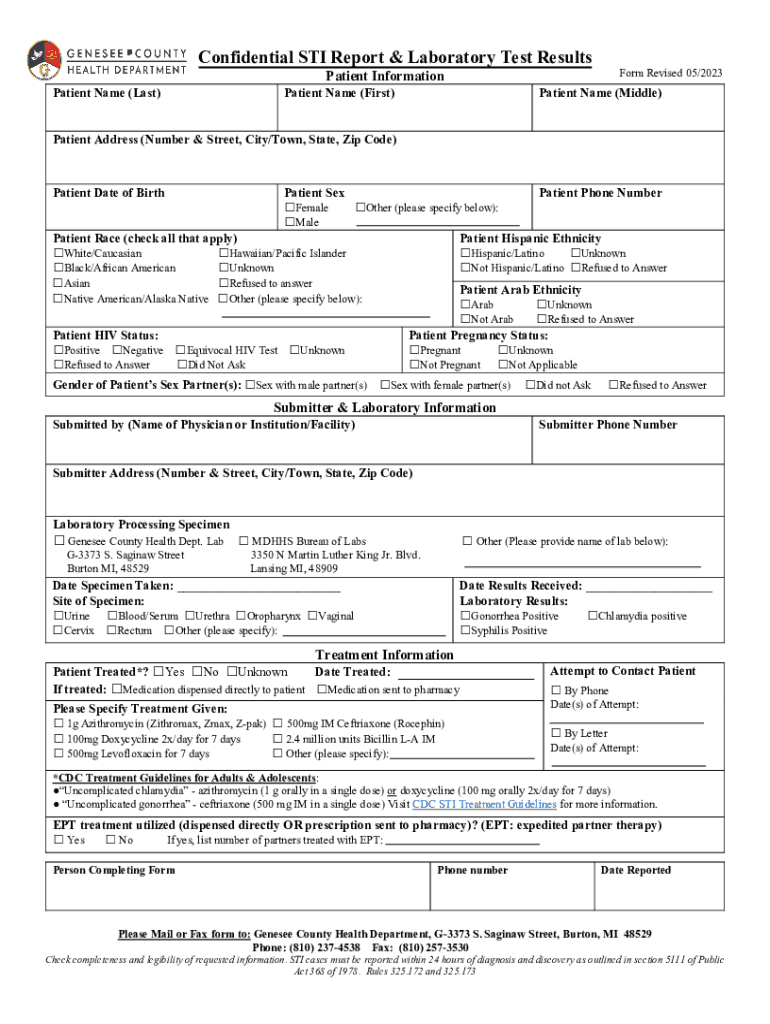 Fillable Online The Minnesota Chlamydia and Gonorrhea Report Form ...