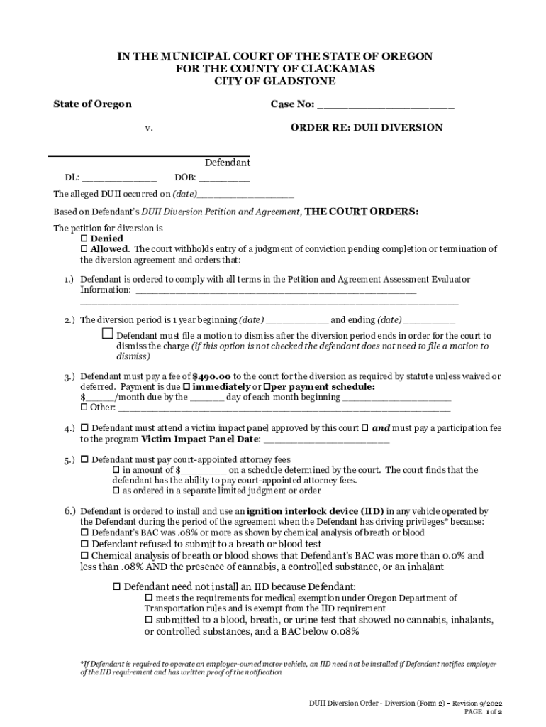 Fillable Online IN THE MUNICIPAL COURT, THE City of Gladstone