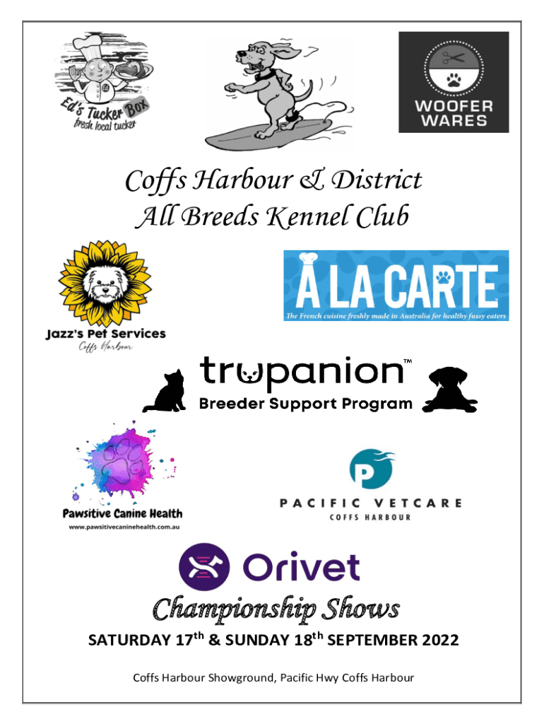 Fillable Online Coffs Harbour & District All Breeds Kennel Club Fax