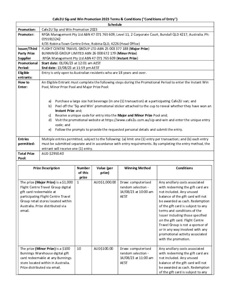 Fillable Online Giveaway Terms And Conditions Template Fax Email Print