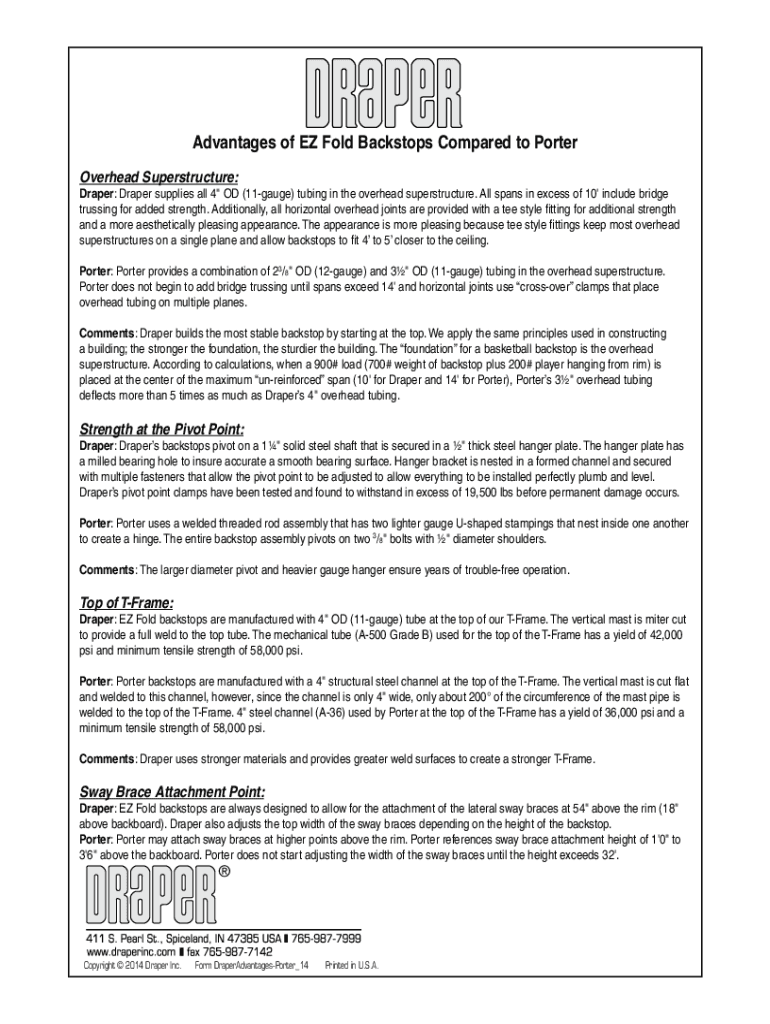Fillable Online Ceiling Suspended Side Fold, SideBraced Backstop Fax