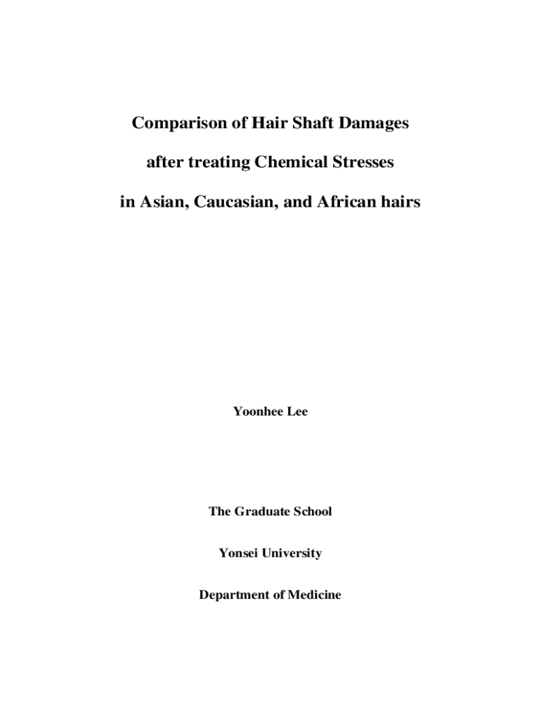 Fillable Online Comparison of hair shaft damage after chemical