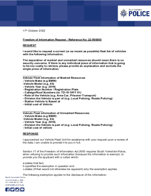 Fillable Online Vehicle Fleet Information - a Freedom of ... Fax Email ...