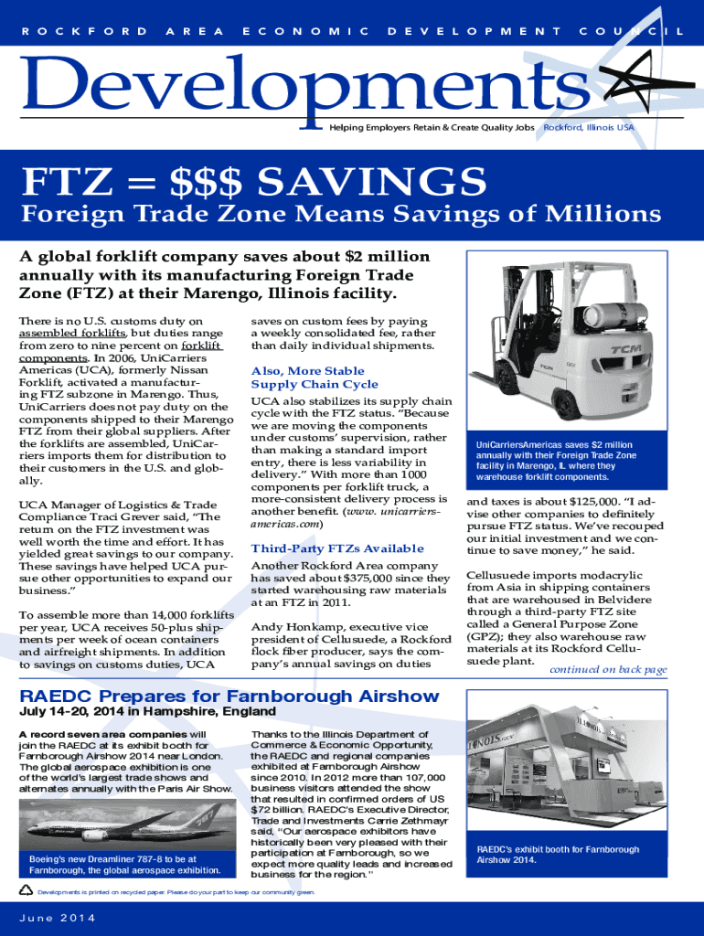 Fillable Online Rockford Area Economic Development Council president