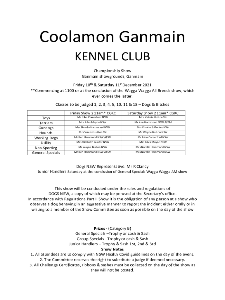 Fillable Online A La Carte Super Premium Pet Food OUR DOG SHOW