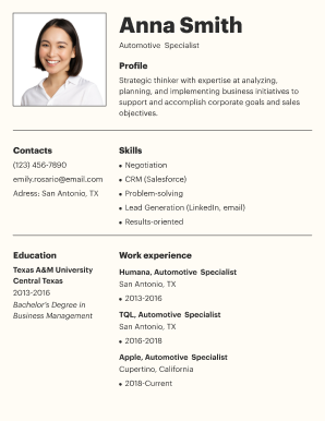 Proposal Manager Resume Template