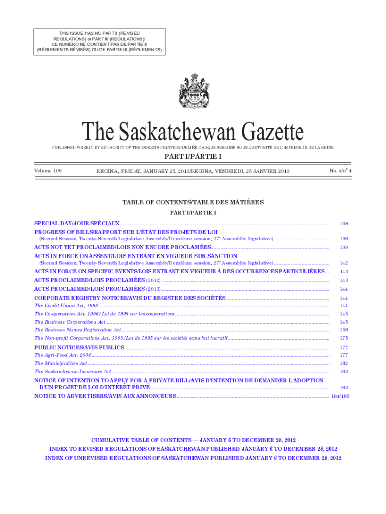 Fillable Online REVISED REGULATIONS OF SASKATCHEWAN PART II Fax Email