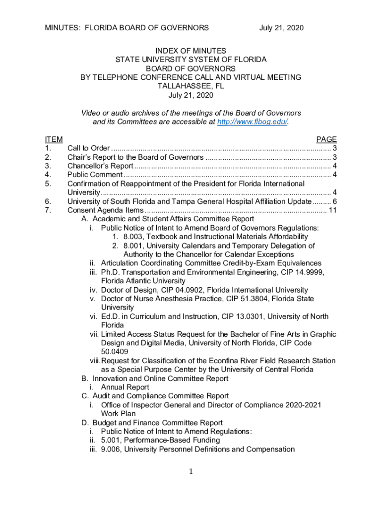 Fillable Online Florida Board of Governors Fax Email Print - pdfFiller