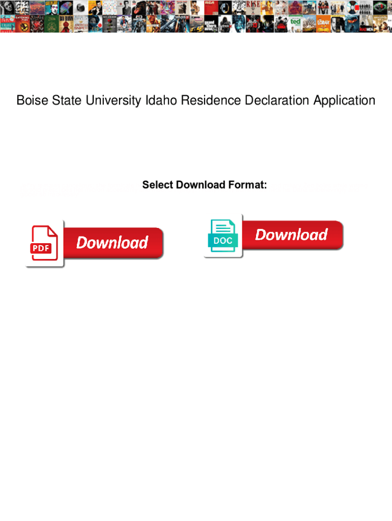 Fillable Online Boise State University Idaho Residence Declaration