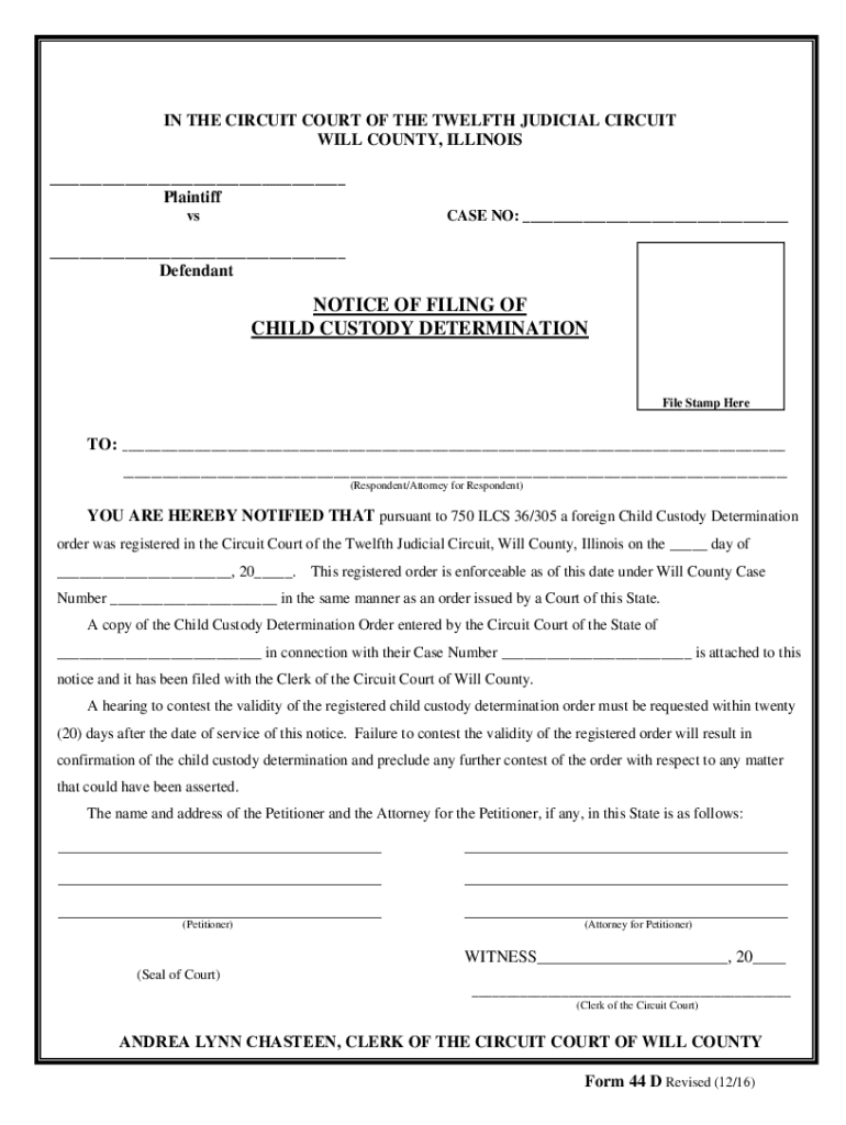 12th Judicial Circuit CourtCourt ServicesFamily GAL: Fill out sign