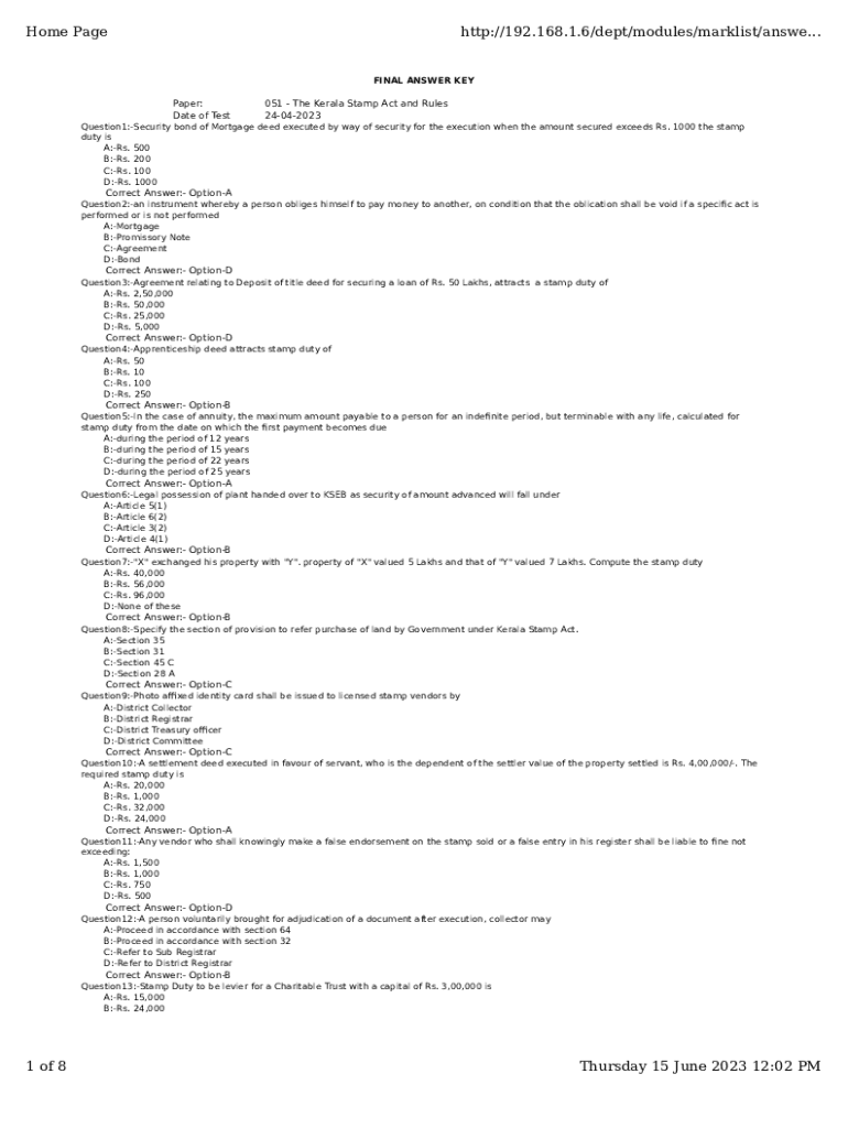 Fillable Online 051 The Kerala Stamp Act and Rules Fax Email Print