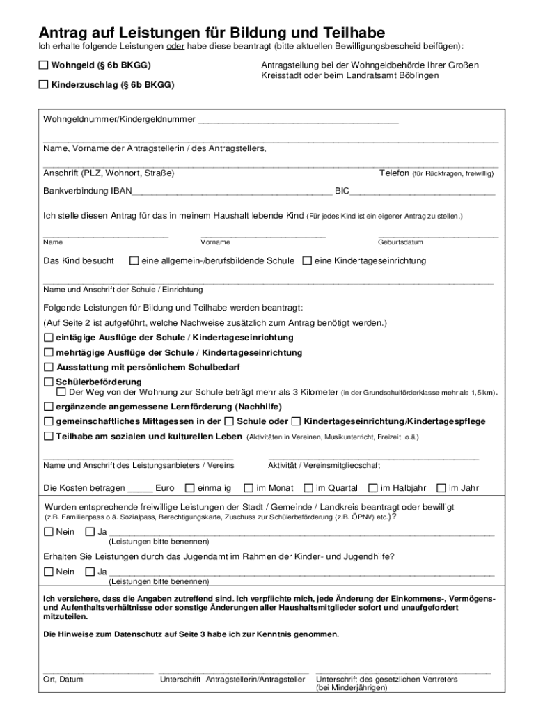 Ausfüllbar Online Ich erhalte folgende Leistungen oder habe diese beantragt (bitte aktuellen