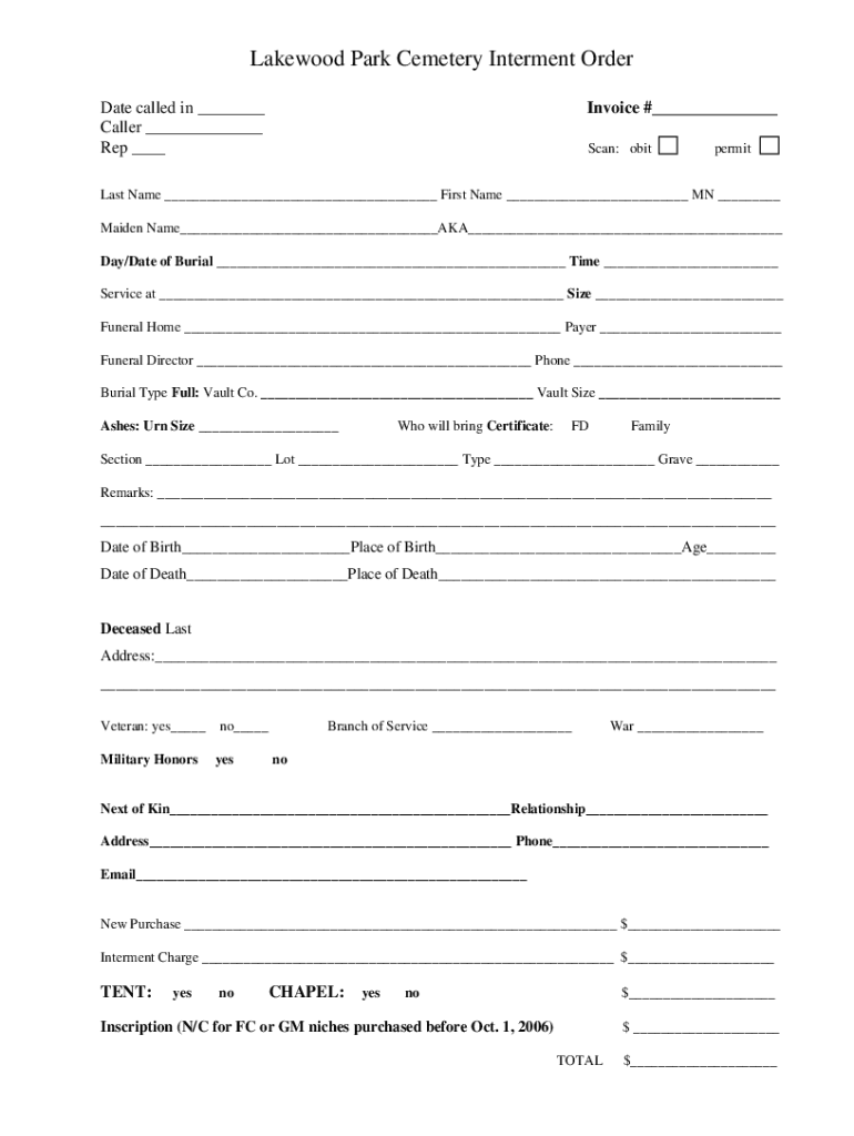 Fillable Online Funeral Director Forms Fax Email Print pdfFiller