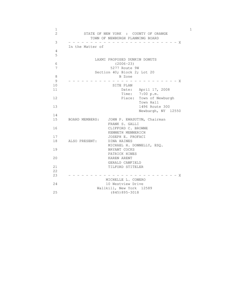 Fillable Online Planning Board Town of Newburgh Fax Email Print pdfFiller