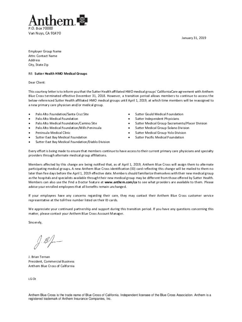 Fillable Online Anthem Blue Cross Provider Contacts StudyLib Fax