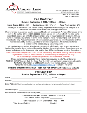 Fillable Online Fall Craft Fair Fax Email Print - pdfFiller