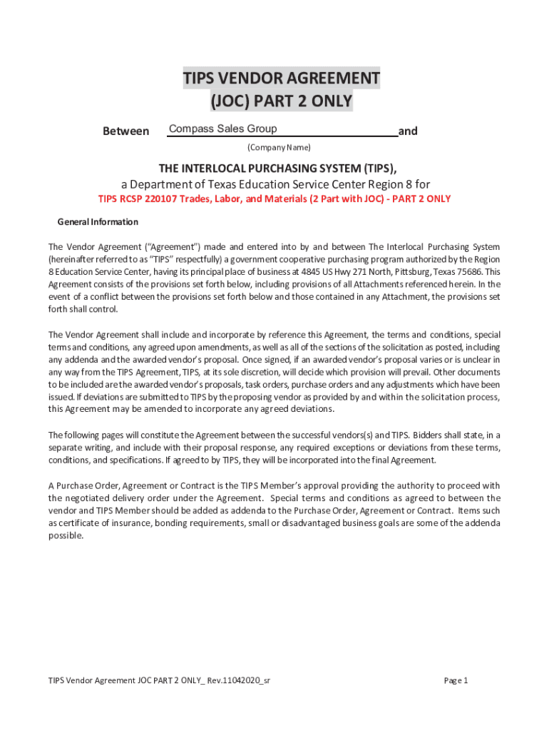 Fillable Online Compass Sales Group Fax Email Print pdfFiller