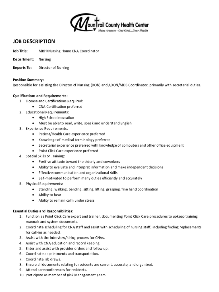Fillable Online Director Of Nursing Job Description Sample Fax Email fillable-online-director-of-nursing-job-description-sample-fax-email