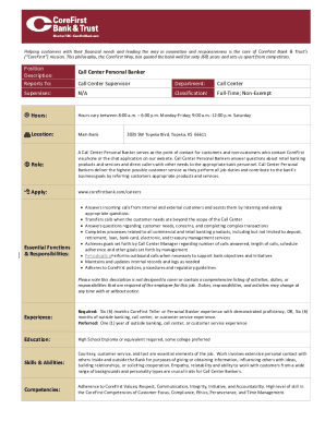 Position Description: Call Center Personal Banker Reports ...