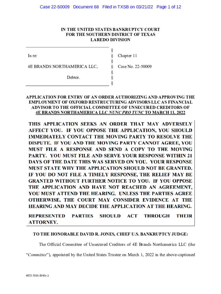 Fillable Online 4E Brands NA Oxford Application (Application)54662741