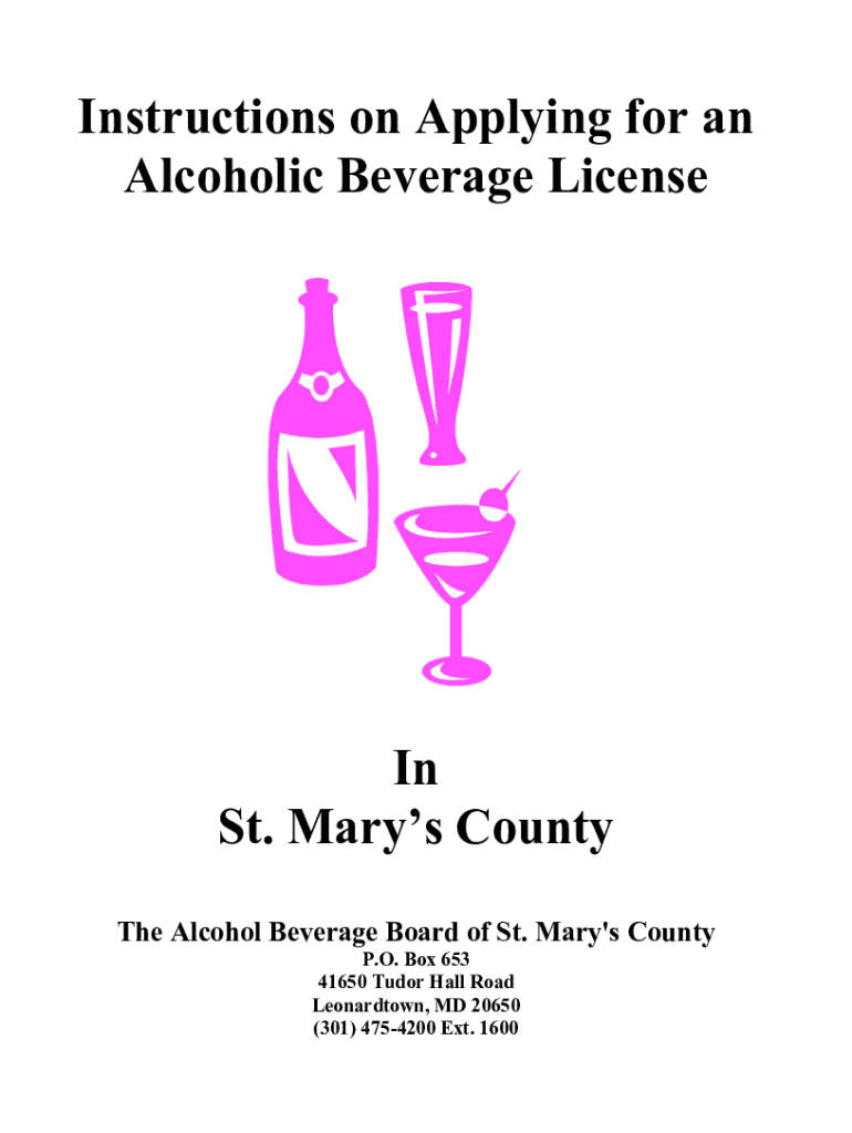 Fillable Online Instructions on Applying for an Alcoholic Beverage