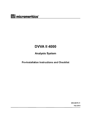 Fillable Online DVVA II 4000 Pre-Installation Instructions and ...