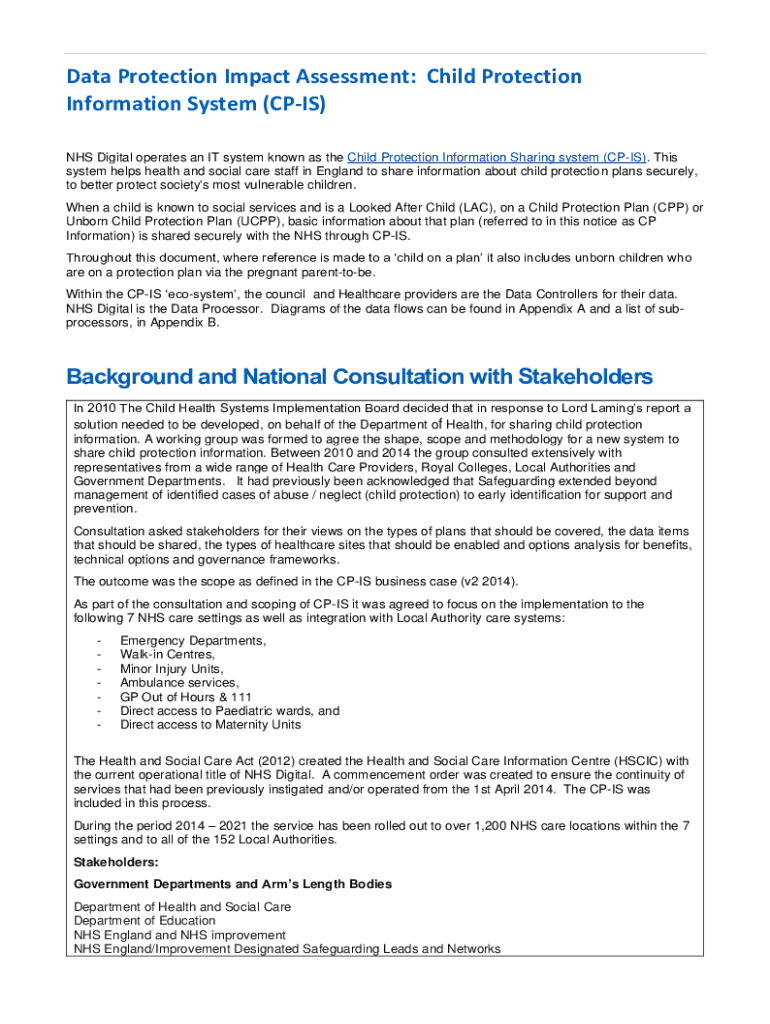 Fillable Online Child Protection Information Sharing (CPIS) service