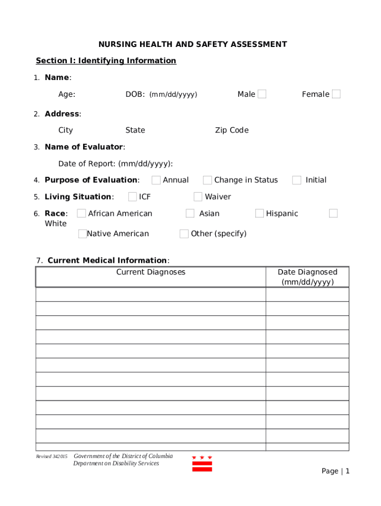 nursing-health-and-safety-assessment-b-dds-dc-doc-template-pdffiller