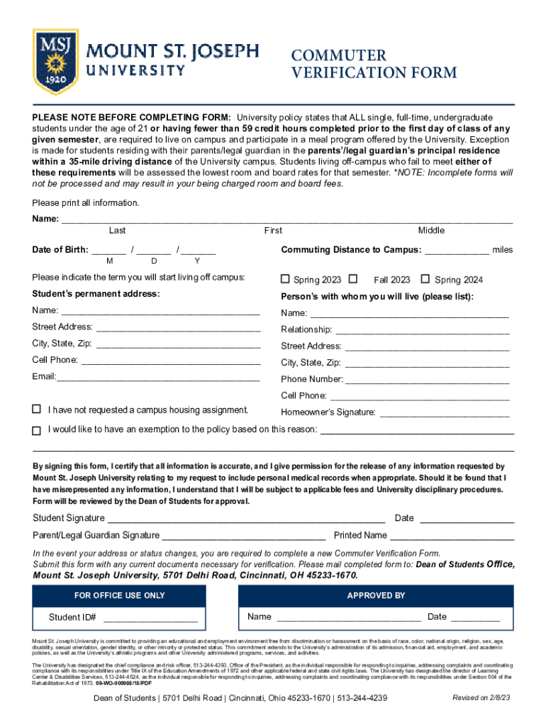 Fillable Online Request for Exemption from EKU Housing Residency