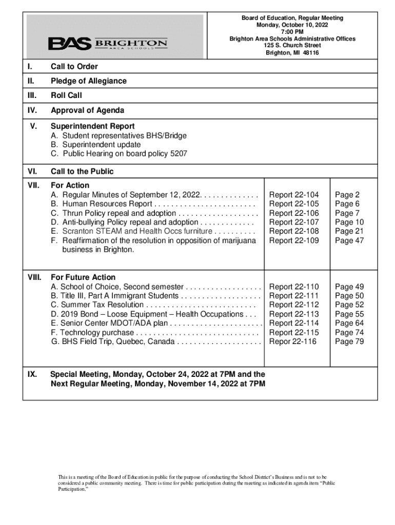 Fillable Online Brighton Area Schools selects internal candidate for