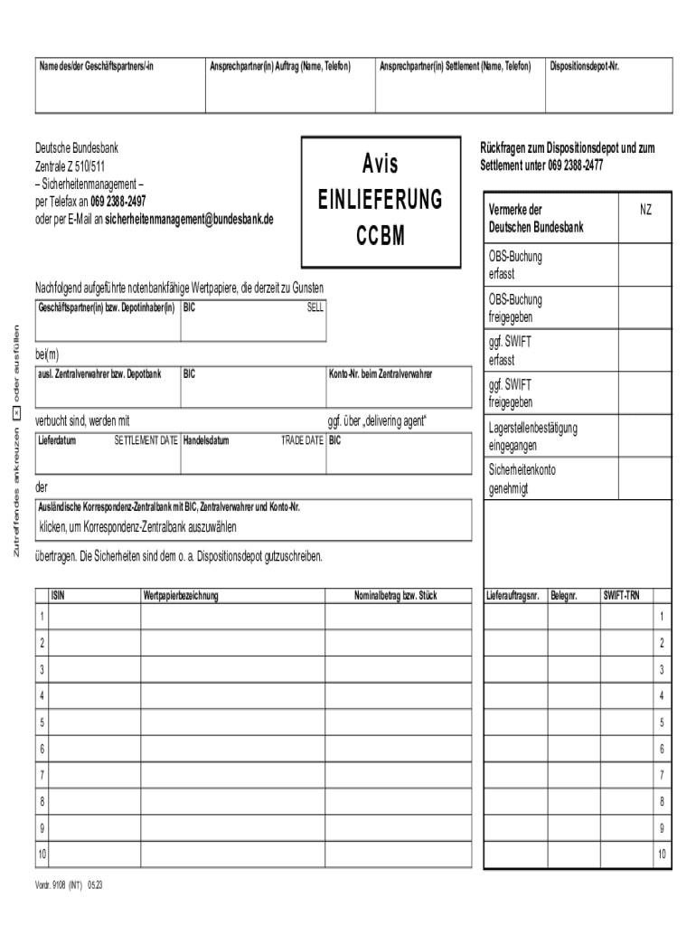 Avis zur grenz berschreitenden Nutzung marktf higer Wertpapiere nach dem Korrespondenz-Zentralbankmo Preview on Page 1