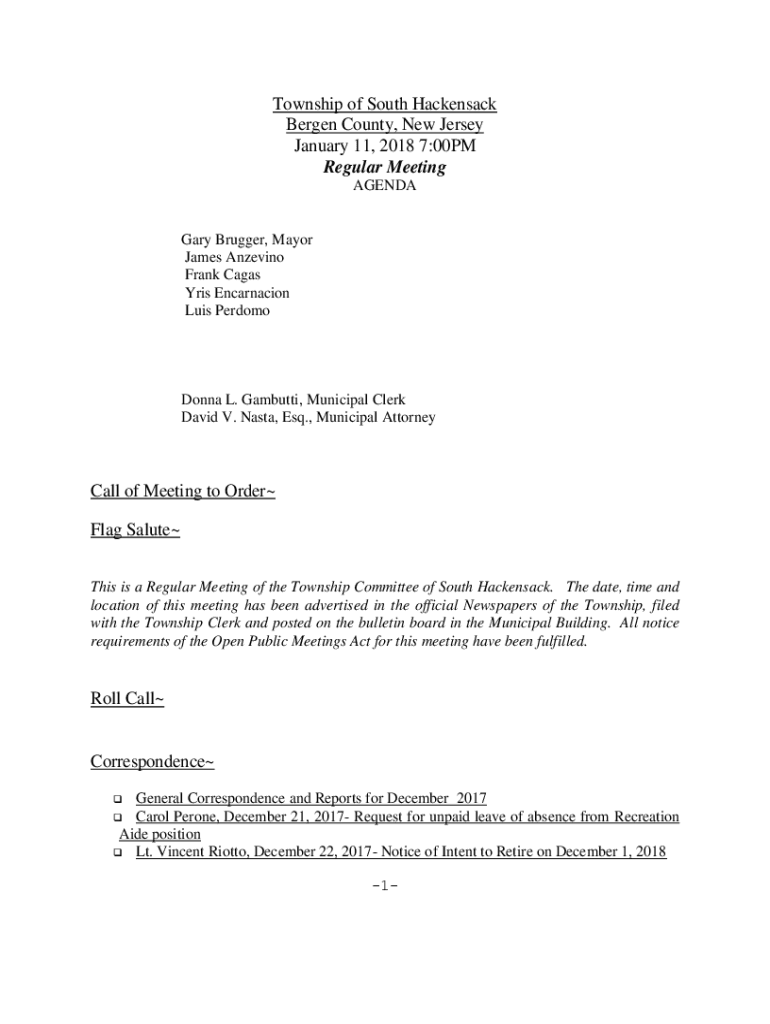 Fillable Online Township of South Hackensack, NJ Fax Email Print