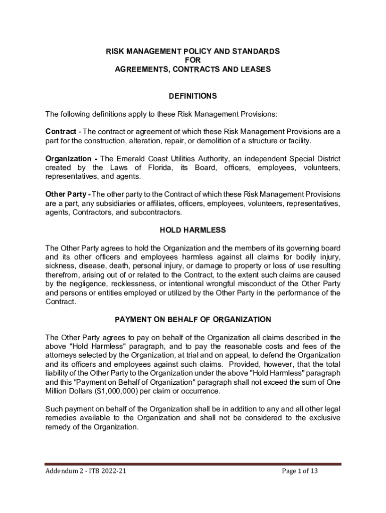 Fillable Online What Is Contractual Risk? Learn the Basics Fax Email