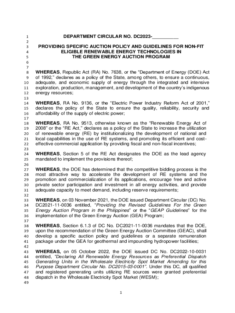 Fillable Online Republic of the Philippines - DEPARTMENT OF ENERGY ...